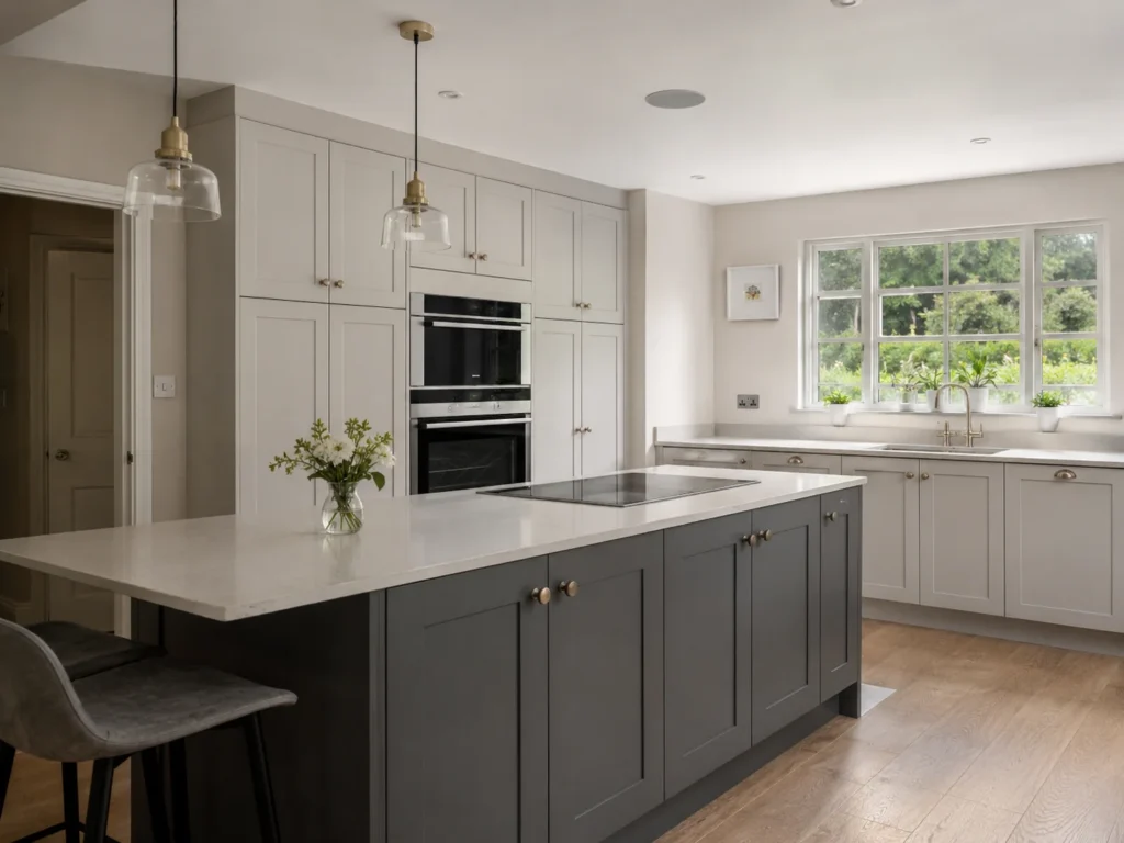 contemporary kitchen with island in richmond
