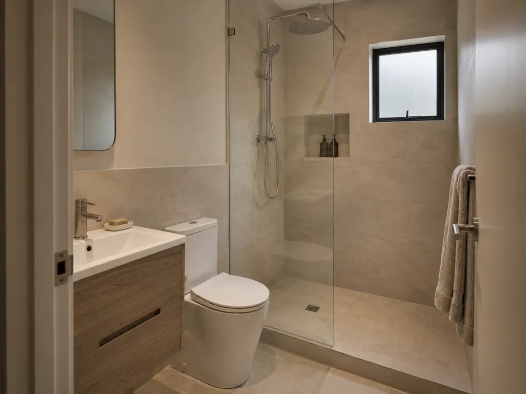 modern minimalist bathroom glass shower london